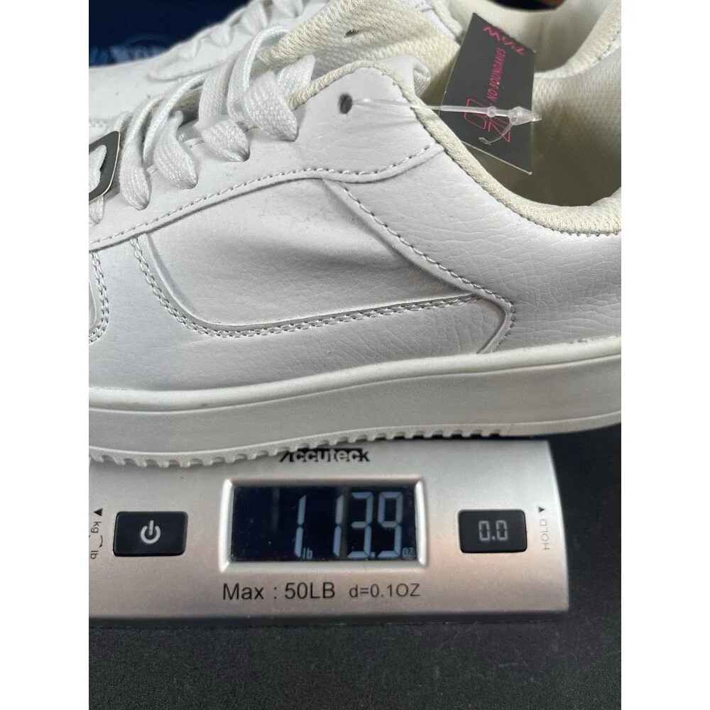 No Boundaries White Platform Sneakers Womens 7.5W Wide Lace Up